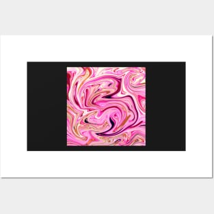 Pretty Pink Marble Swirl Posters and Art